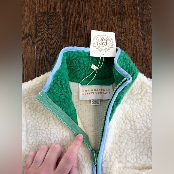 The Beaufort Bonnet Company Boys 14 Van Camp Vest Palmetto Pearl Sherpa … - Picture 6 of 13